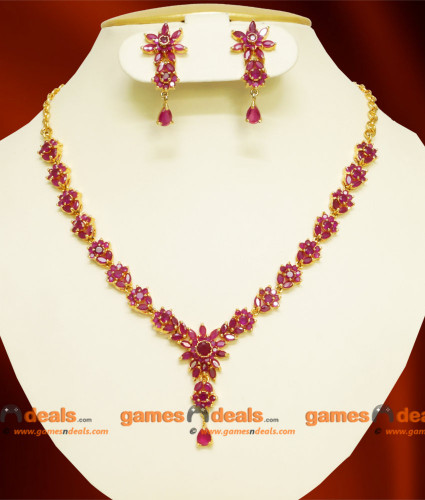 Ruby necklace designs sale in gold with price